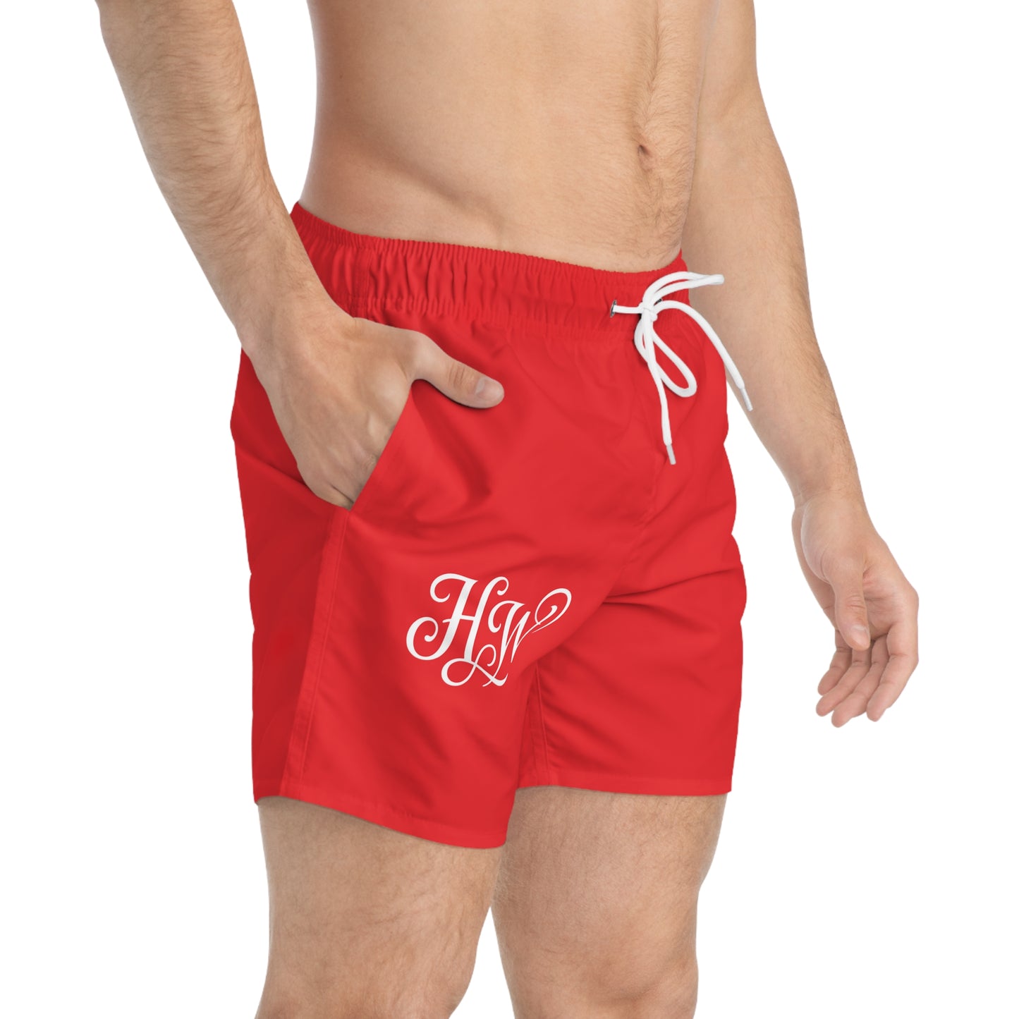 HW Script Monogram Swim Trunks - Red