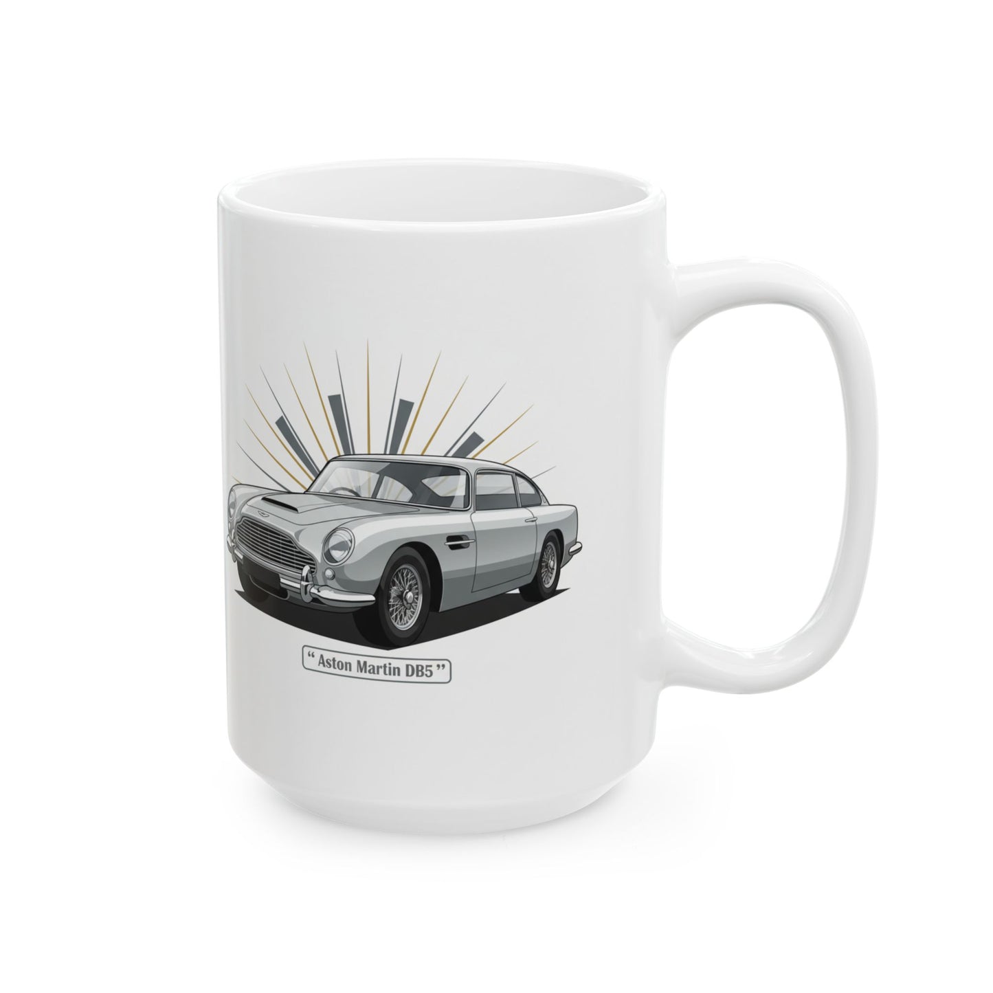 Classic Car Ceramic Mug — Vintage Land Rover & Aston Martin Illustration (11oz, 15oz)