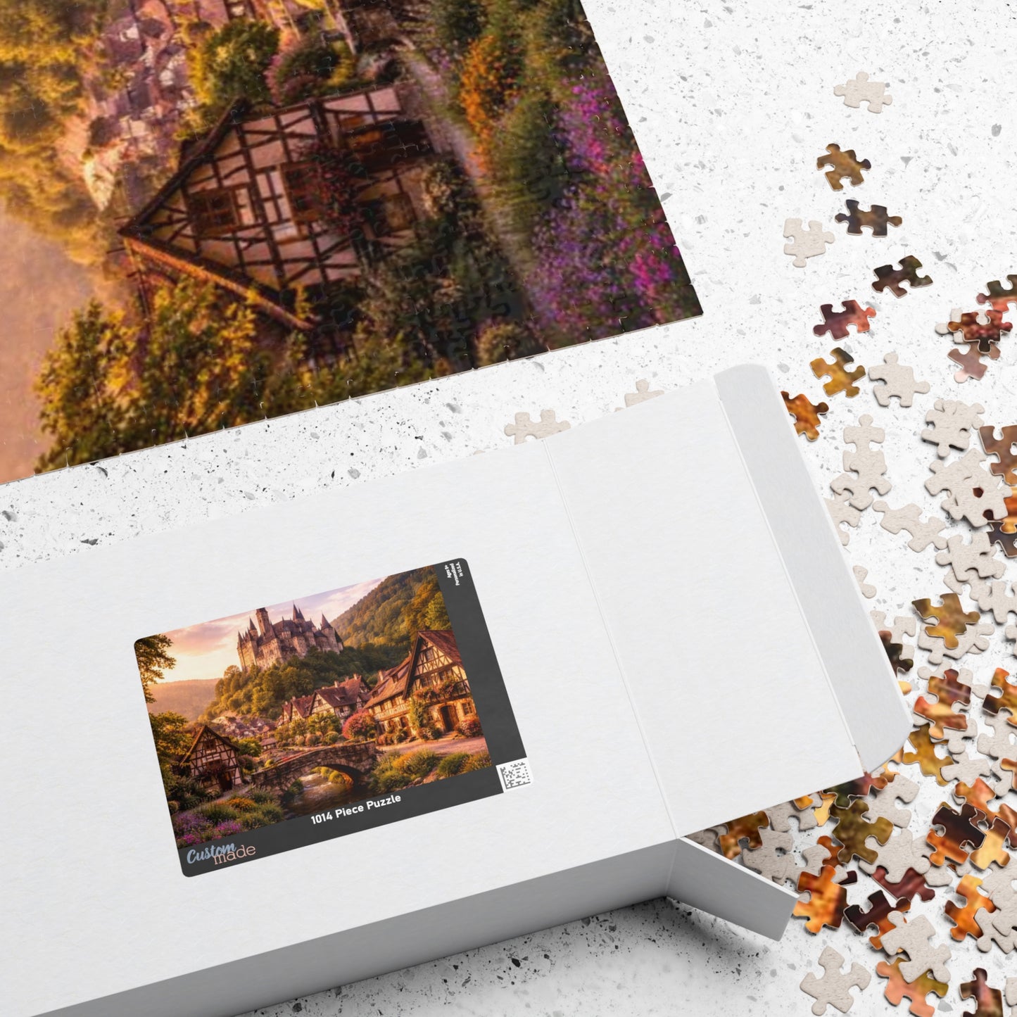 Scenic Castle Village Jigsaw Puzzle — 110/252/520/1014-Piece Fantasy Landscape Puzzle