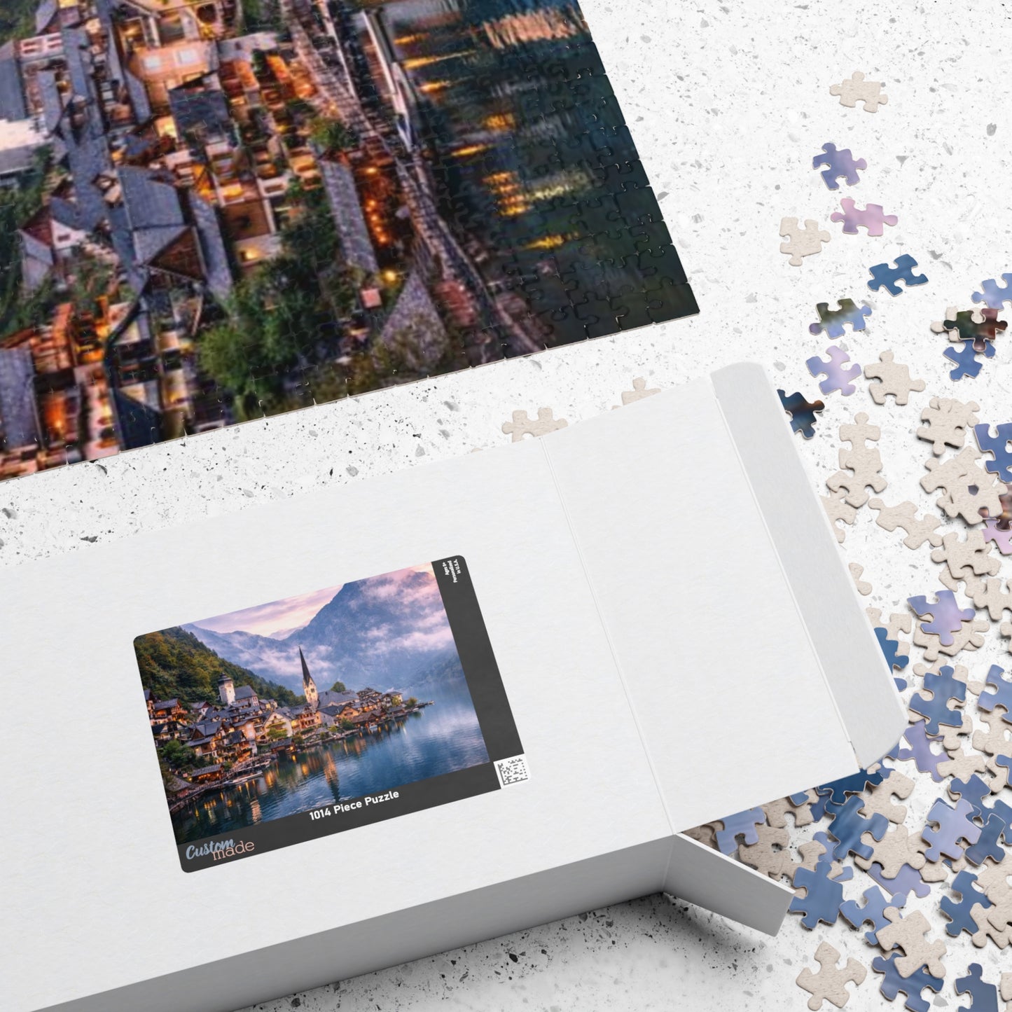 Scenic Alpine Lake Jigsaw Puzzle — Hallstatt Village 110/252/520/1014pc