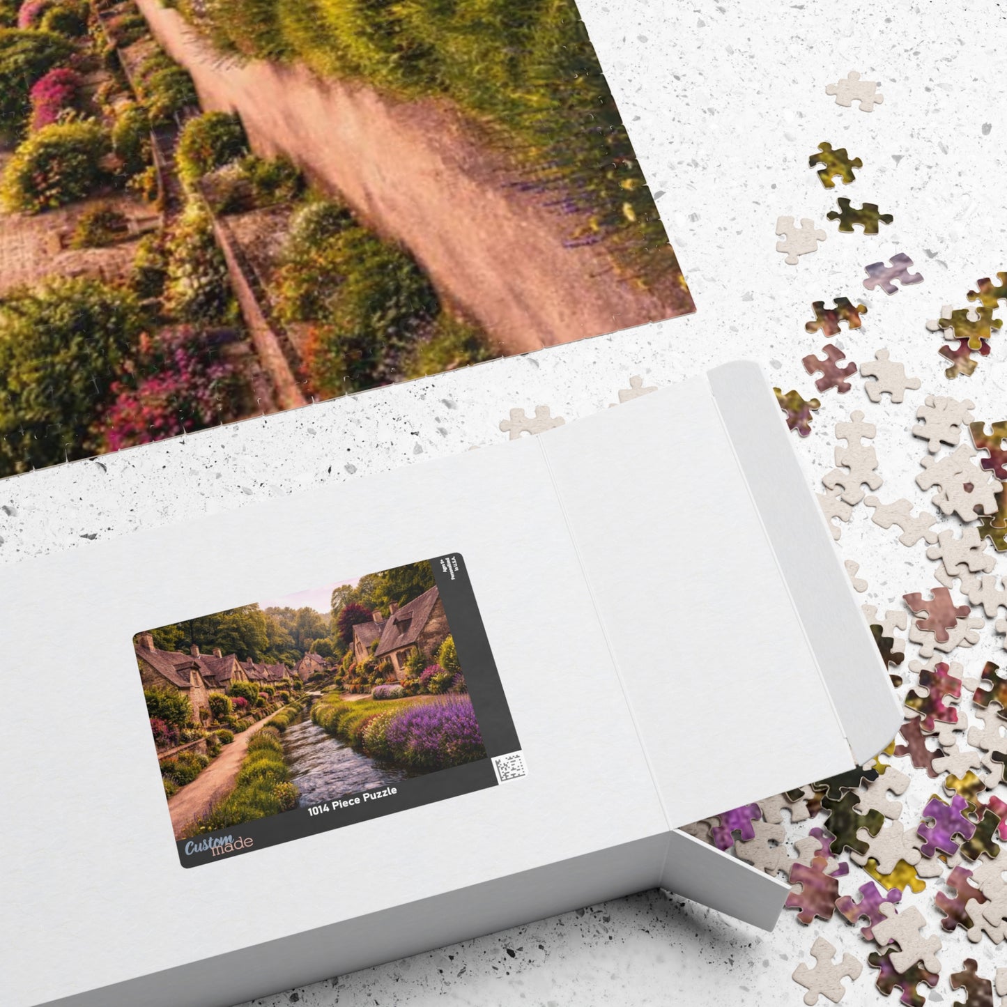 Cottage River Lane Jigsaw Puzzle — Scenic Village Landscape Puzzle (110/252/520/1014 pcs)