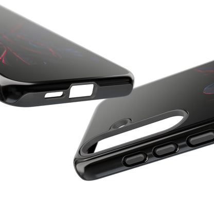 Dark Hoodie Shadow Warrior Phone Case – Protective Tough Case with Neon Winged Grim Reaper Design