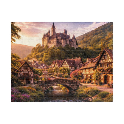 Scenic Castle Village Jigsaw Puzzle — 110/252/520/1014-Piece Fantasy Landscape Puzzle