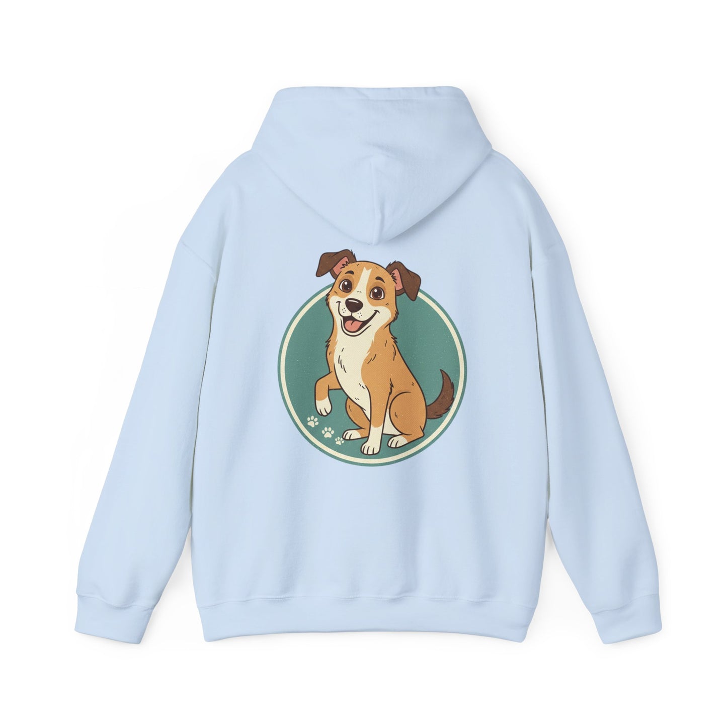 Cute Happy Dog Hoodie – Cartoon Puppy Graphic Pullover for Dog Lovers