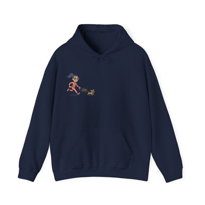 Girl Jogging Dog Hoodie — Cute Running Dog Graphic Sweatshirt