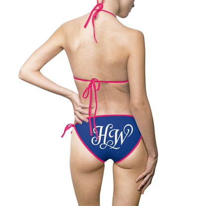 HW Monogram Tie-Side Bikini - Blue