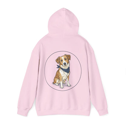 Dog Portrait Hoodie – Watercolor Puppy with Bandana Pullover