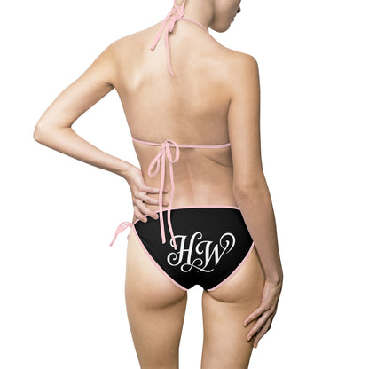 HW Monogram Tie-Side Bikini - Black