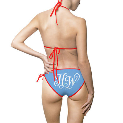 HW Monogram Tie-Side Bikini - Light Blue