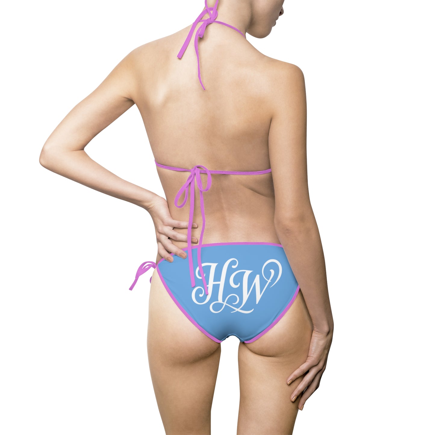 HW Monogram Tie-Side Bikini - Light Blue