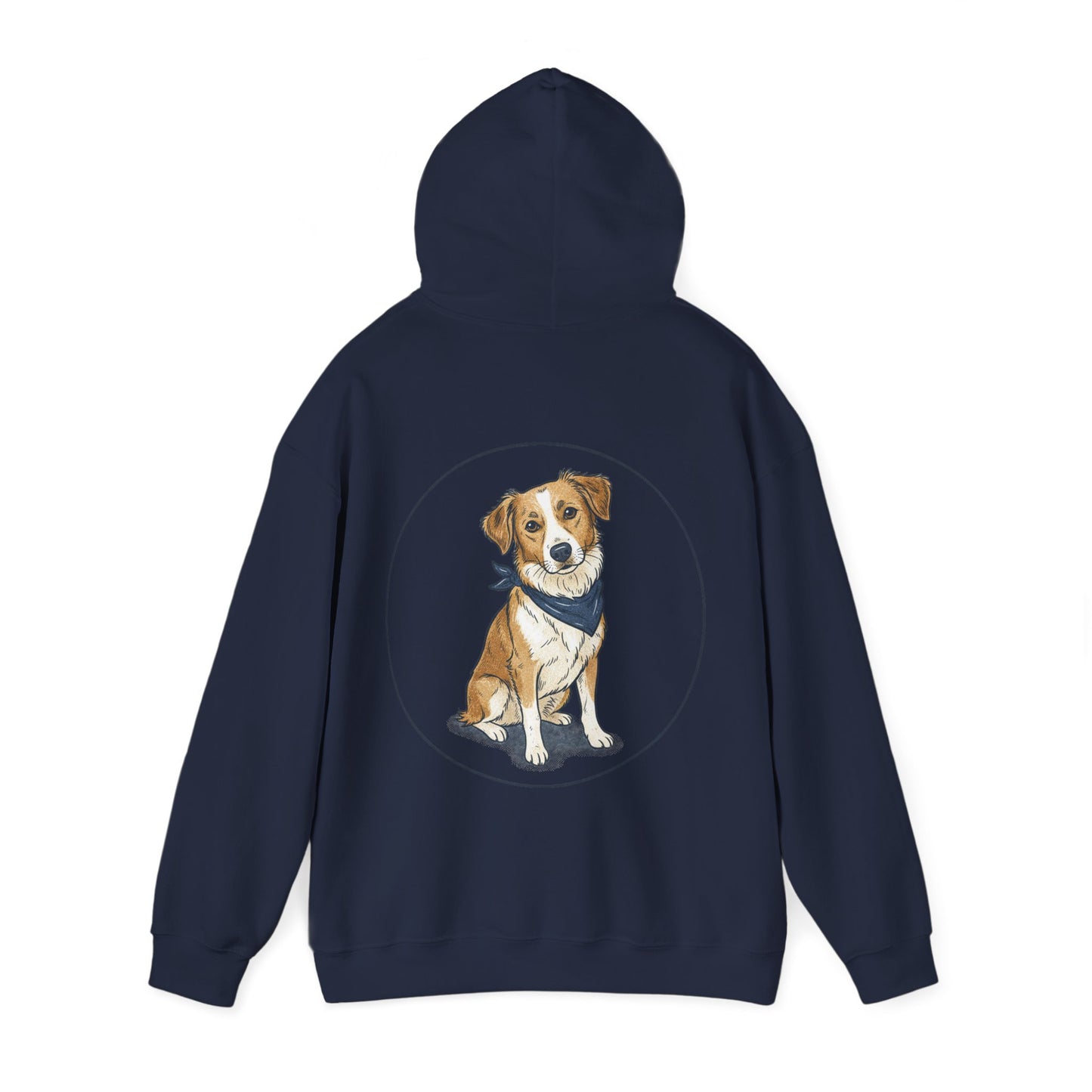 Dog Portrait Hoodie – Watercolor Puppy with Bandana Pullover