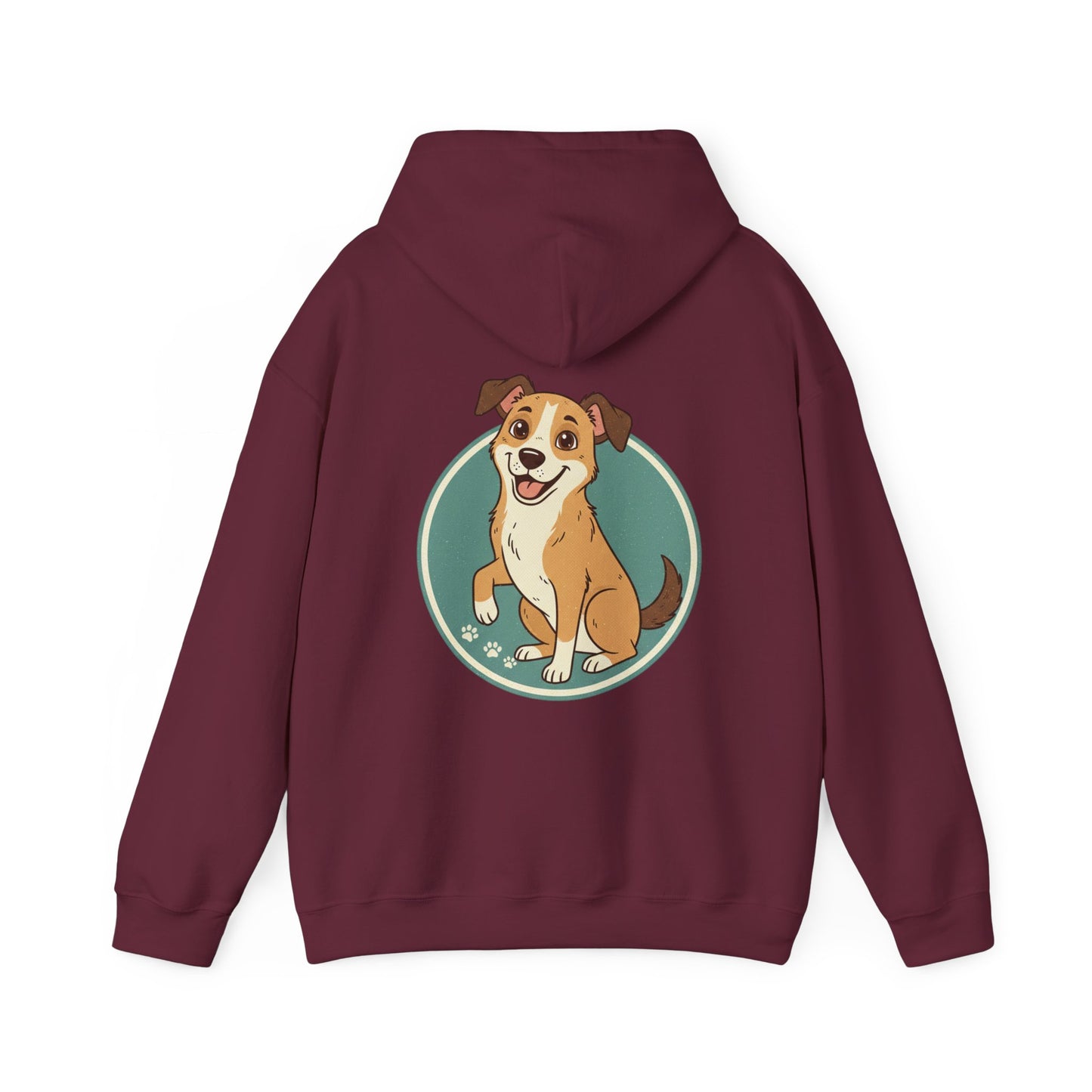 Cute Happy Dog Hoodie – Cartoon Puppy Graphic Pullover for Dog Lovers