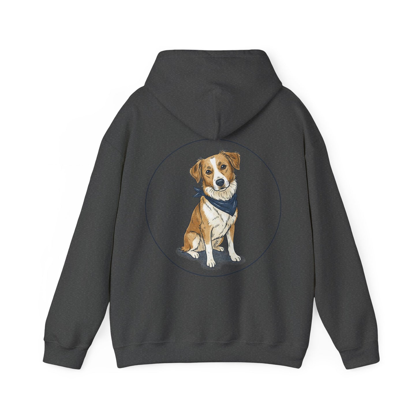 Dog Portrait Hoodie – Watercolor Puppy with Bandana Pullover