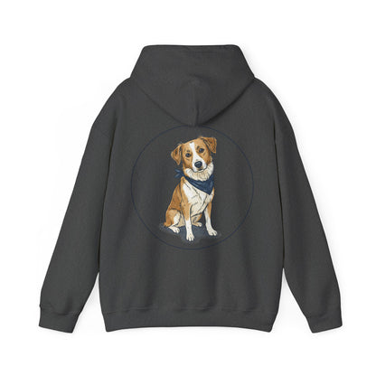 Dog Portrait Hoodie – Watercolor Puppy with Bandana Pullover