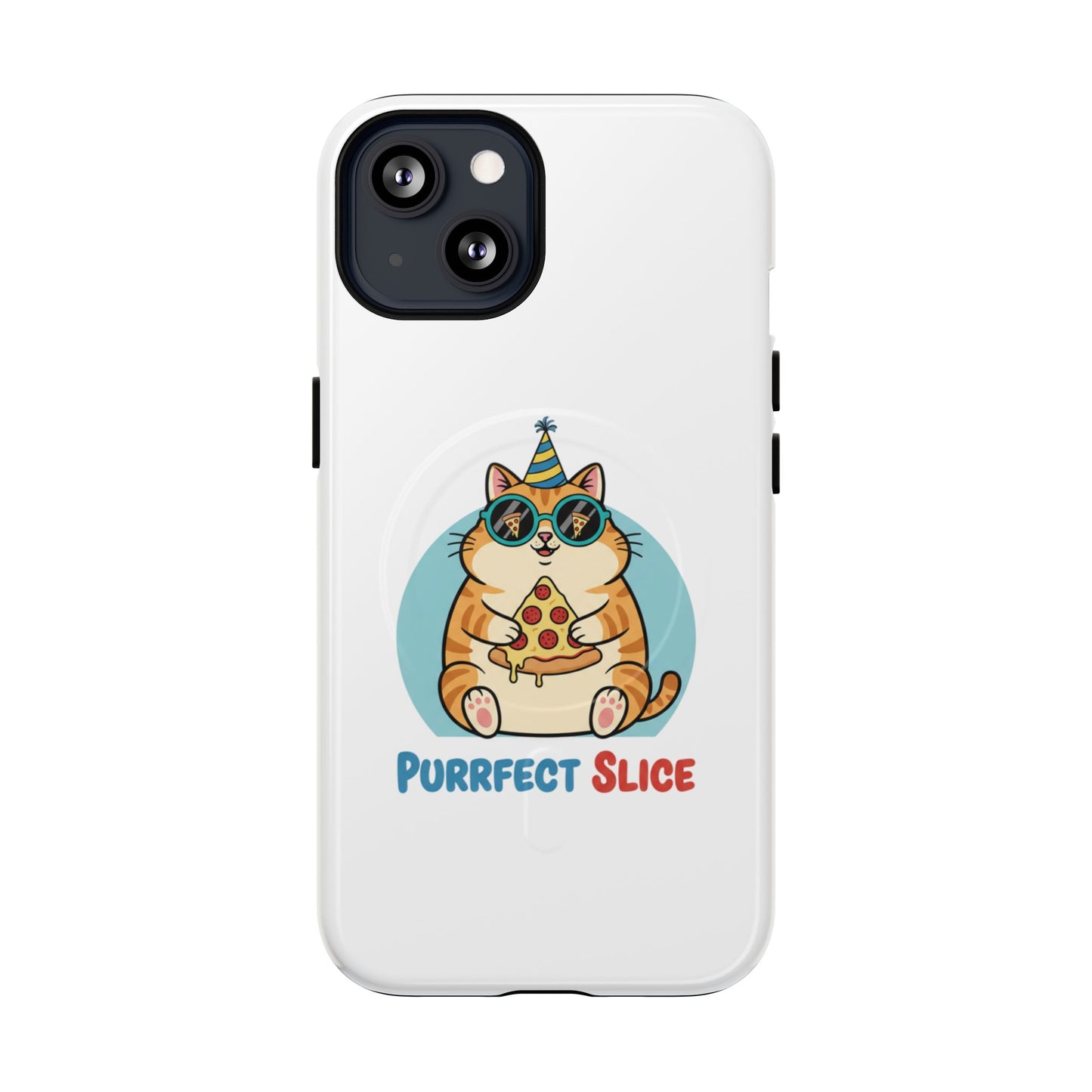 Purrfect Slice Cat Phone Case — Cute Pizza Cat Magnetic Tough Case