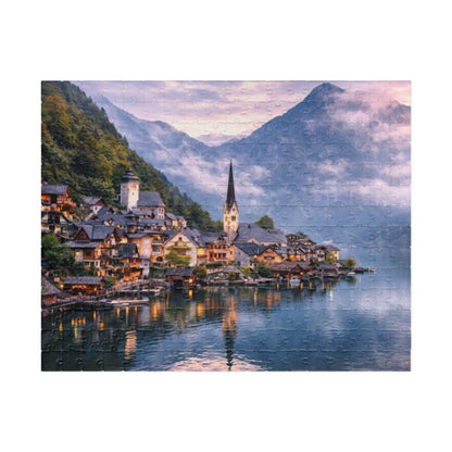 Scenic Alpine Lake Jigsaw Puzzle — Hallstatt Village 110/252/520/1014pc