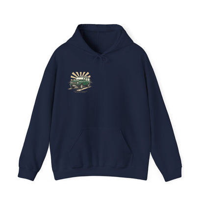 Classic Land Rover Defender SUV Hoodie — Vintage Green Off‑Road Truck Sweatshirt