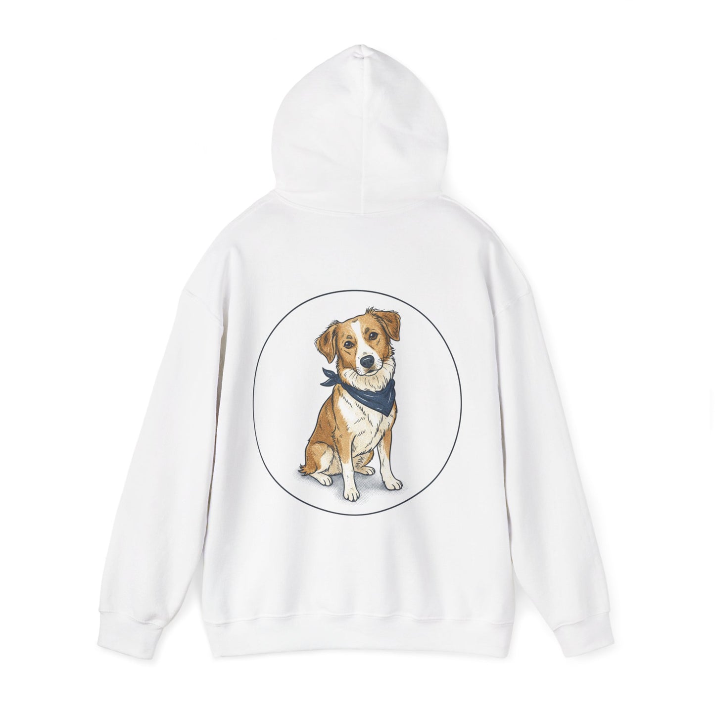 Dog Portrait Hoodie – Watercolor Puppy with Bandana Pullover