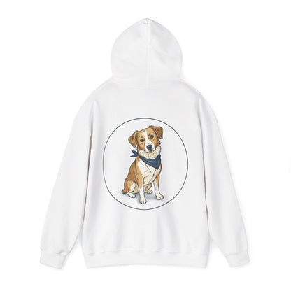 Dog Portrait Hoodie – Watercolor Puppy with Bandana Pullover