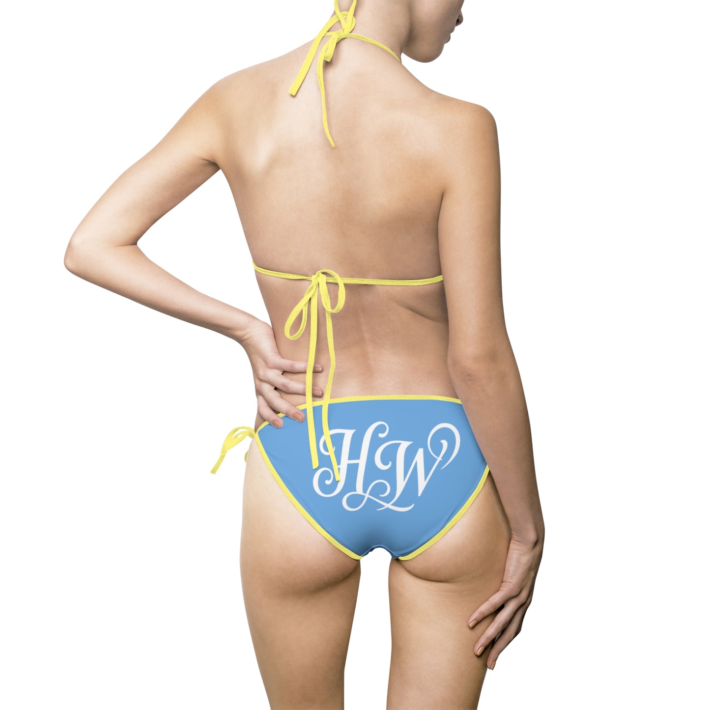 HW Monogram Tie-Side Bikini - Light Blue