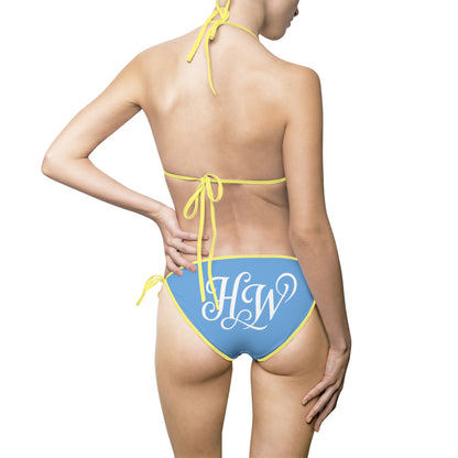 HW Monogram Tie-Side Bikini - Light Blue