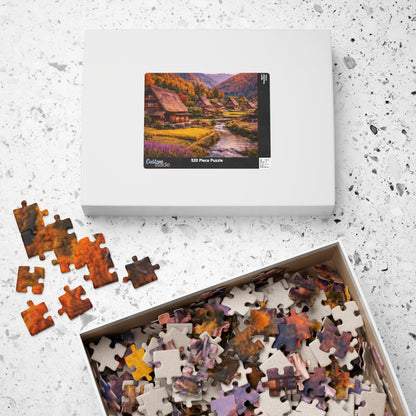 Autumn Mountain Village Jigsaw Puzzle — Scenic 110/252/520/1014-Piece Puzzle