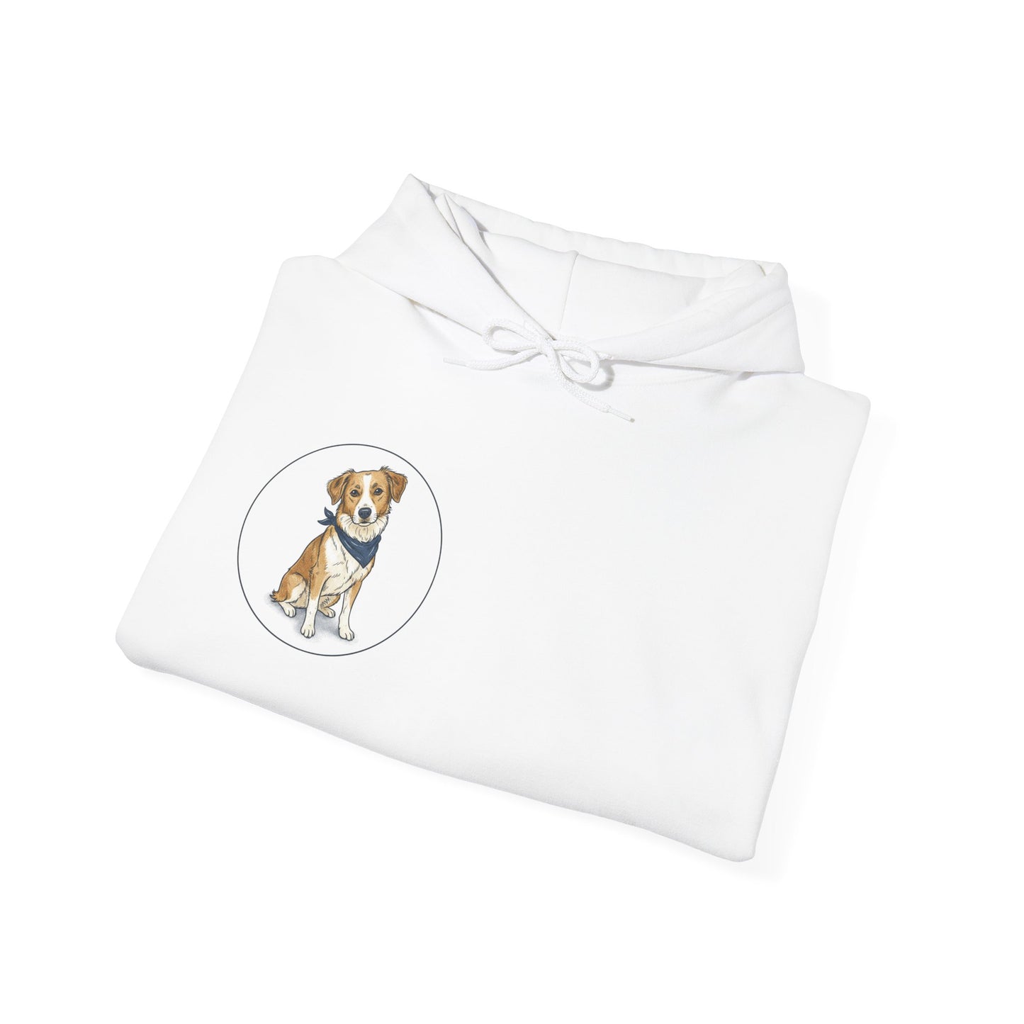 Dog Portrait Hoodie – Watercolor Puppy with Bandana Pullover