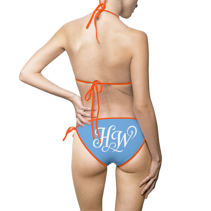 HW Monogram Tie-Side Bikini - Light Blue