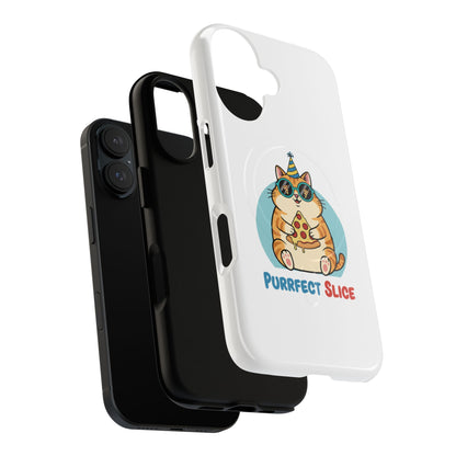 Purrfect Slice Cat Phone Case — Cute Pizza Cat Magnetic Tough Case