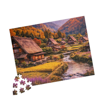 Autumn Mountain Village Jigsaw Puzzle — Scenic 110/252/520/1014-Piece Puzzle