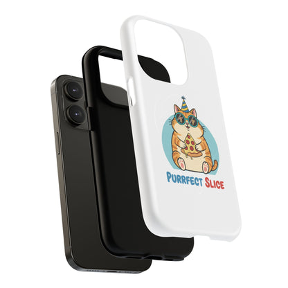 Purrfect Slice Cat Phone Case — Cute Pizza Cat Magnetic Tough Case