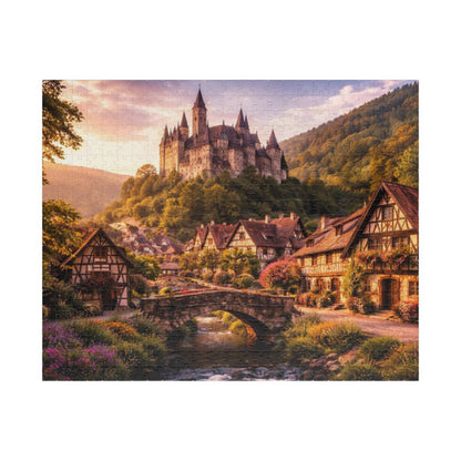Scenic Castle Village Jigsaw Puzzle — 110/252/520/1014-Piece Fantasy Landscape Puzzle