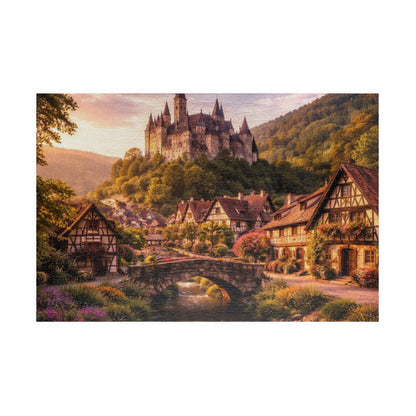 Scenic Castle Village Jigsaw Puzzle — 110/252/520/1014-Piece Fantasy Landscape Puzzle