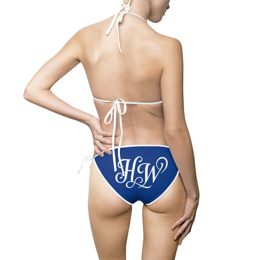 HW Monogram Tie-Side Bikini - Blue