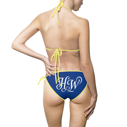 HW Monogram Tie-Side Bikini - Blue