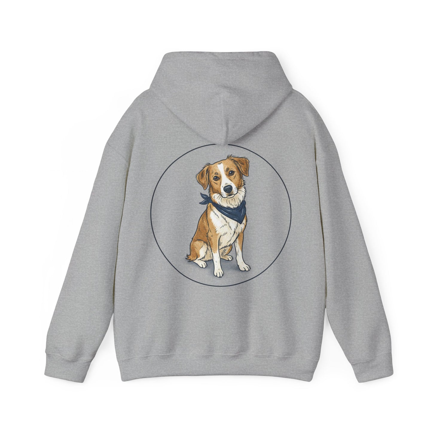 Dog Portrait Hoodie – Watercolor Puppy with Bandana Pullover