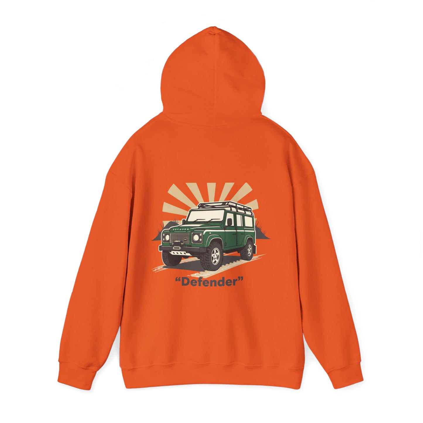 Classic Land Rover Defender SUV Hoodie — Vintage Green Off‑Road Truck Sweatshirt