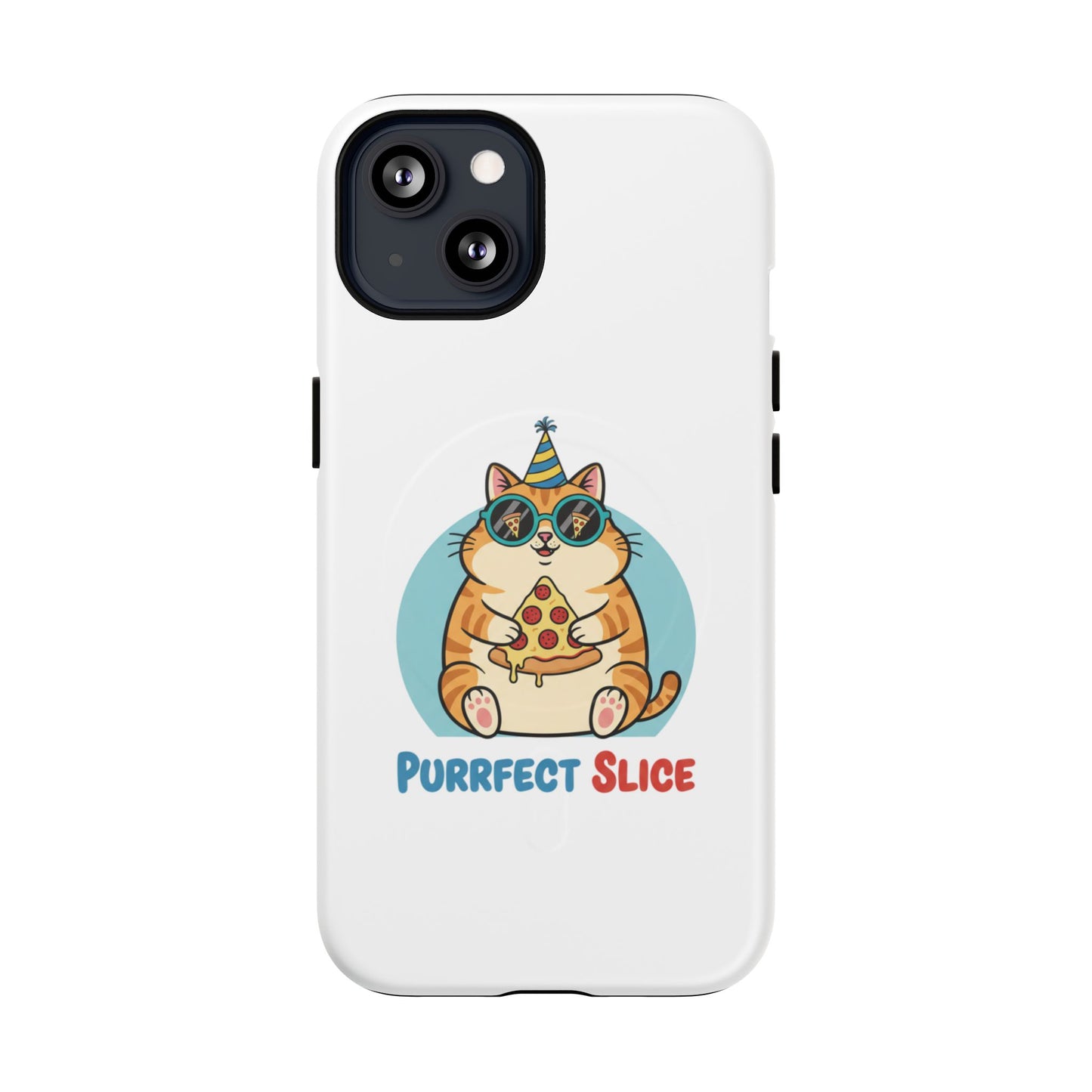 Purrfect Slice Cat Phone Case — Cute Pizza Cat Magnetic Tough Case