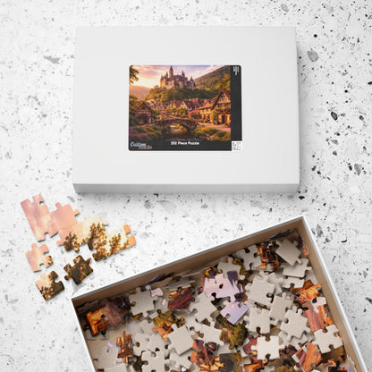 Scenic Castle Village Jigsaw Puzzle — 110/252/520/1014-Piece Fantasy Landscape Puzzle