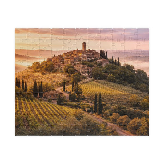 Tuscany Vineyard Sunset Puzzle — Scenic 110/252/520/1014‑Piece Jigsaw