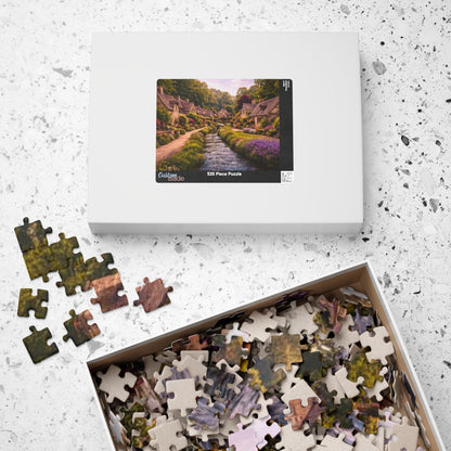 Cottage River Lane Jigsaw Puzzle — Scenic Village Landscape Puzzle (110/252/520/1014 pcs)