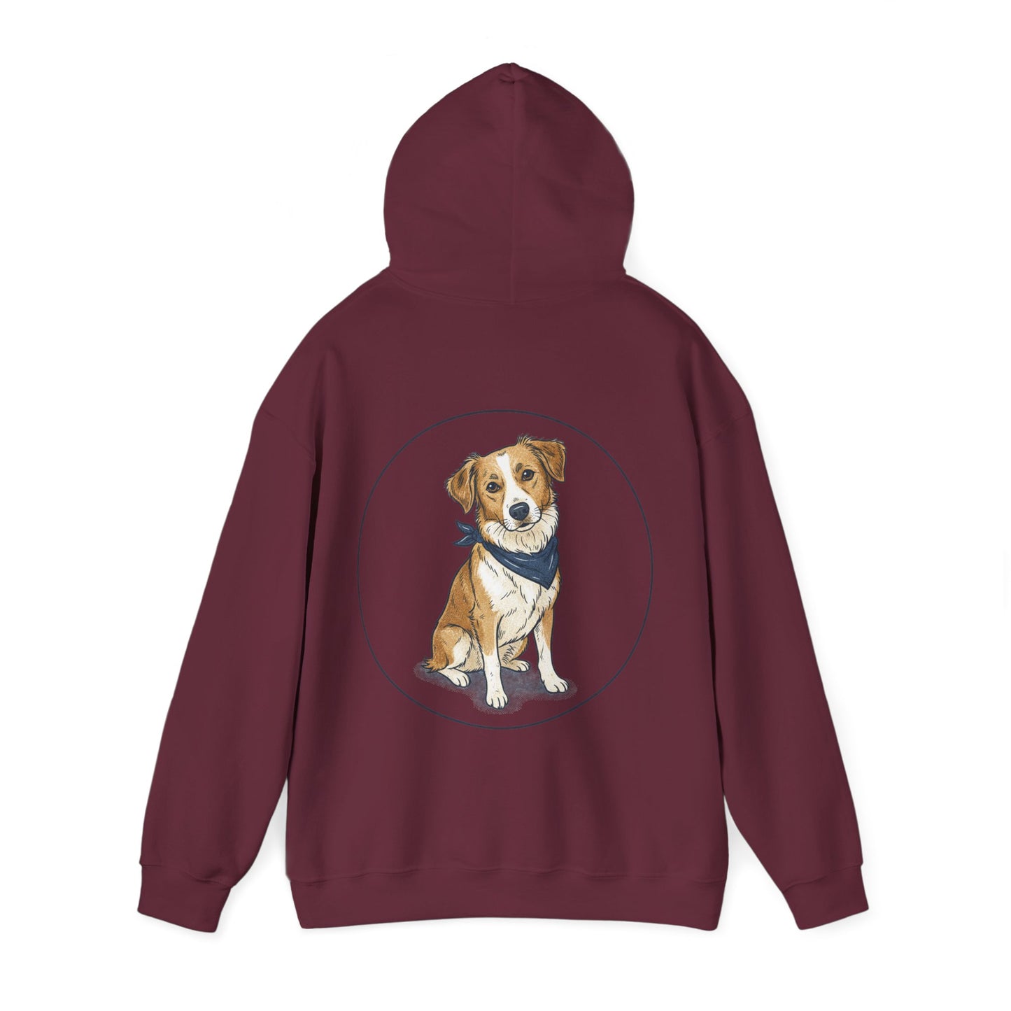 Dog Portrait Hoodie – Watercolor Puppy with Bandana Pullover