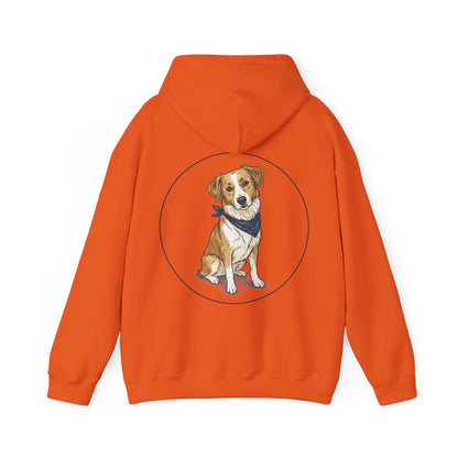Dog Portrait Hoodie – Watercolor Puppy with Bandana Pullover