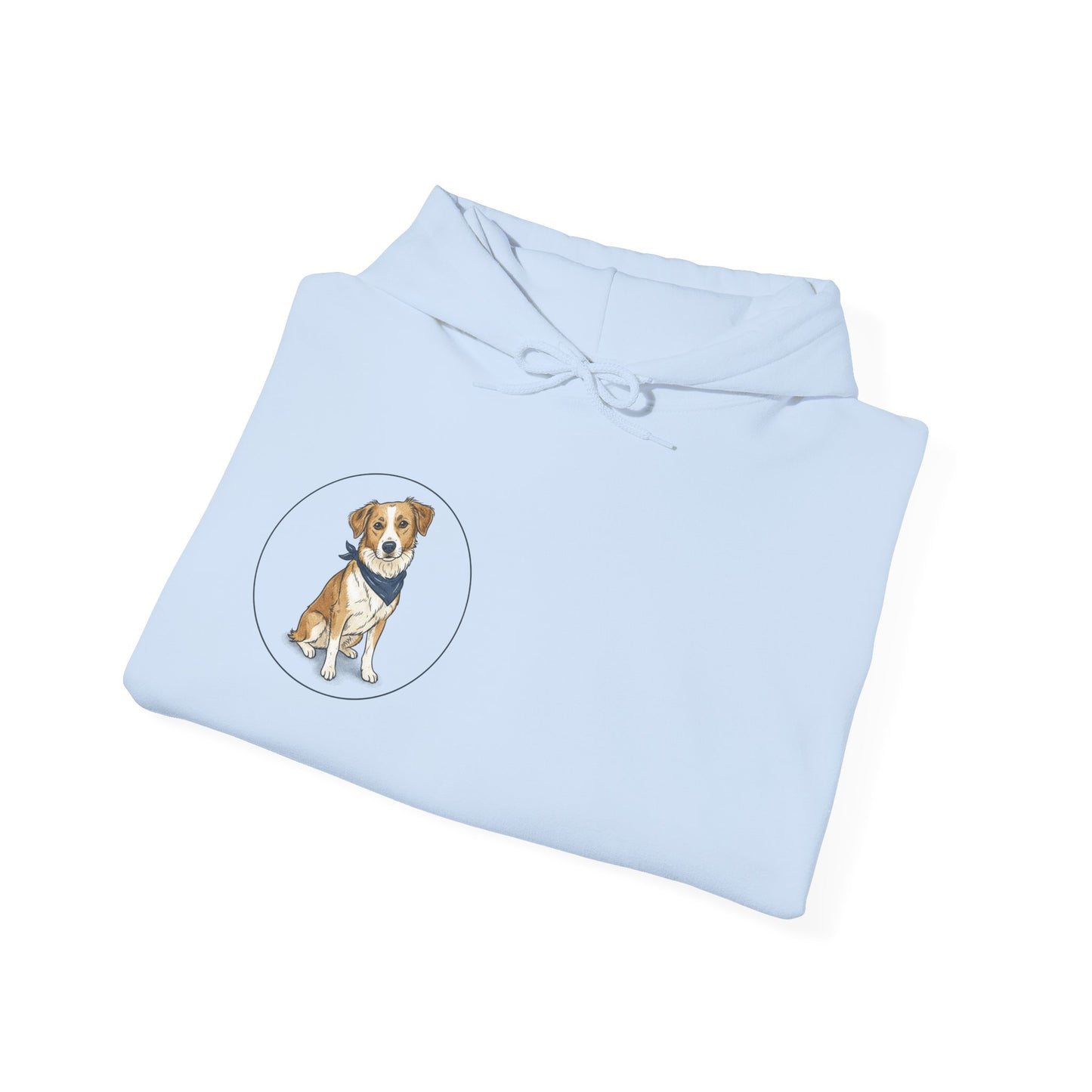 Dog Portrait Hoodie – Watercolor Puppy with Bandana Pullover