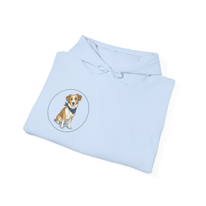 Dog Portrait Hoodie – Watercolor Puppy with Bandana Pullover