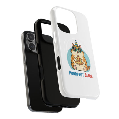Purrfect Slice Cat Phone Case — Cute Pizza Cat Magnetic Tough Case
