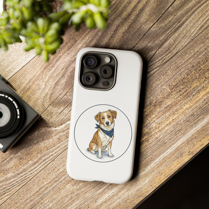 Dog Portrait Phone Case — Cute Bandana Puppy Illustration Protective iPhone Case