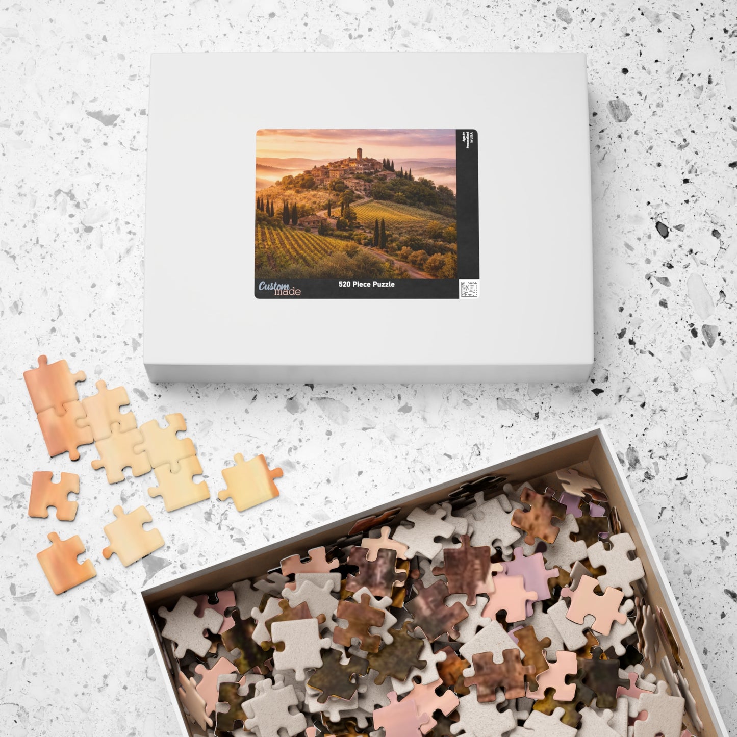 Tuscany Vineyard Sunset Puzzle — Scenic 110/252/520/1014‑Piece Jigsaw