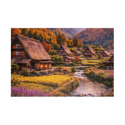 Autumn Mountain Village Jigsaw Puzzle — Scenic 110/252/520/1014-Piece Puzzle