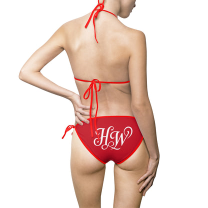 HW Monogram Tie-Side Bikini - Red